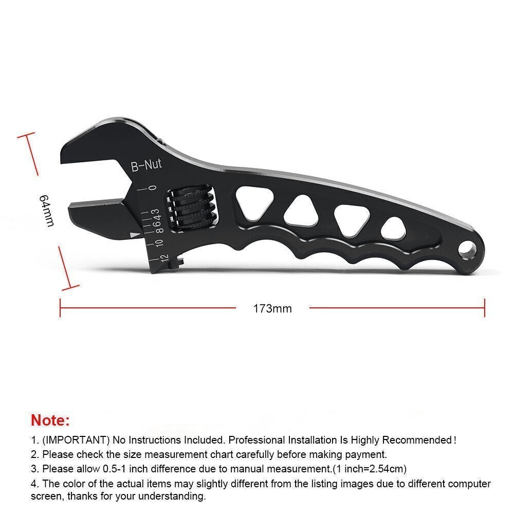 Aluminium Adjustable Wrench Spanner AN-3 AN-4 AN-6 AN-8 AN-10 AN-12 Hose Fitting