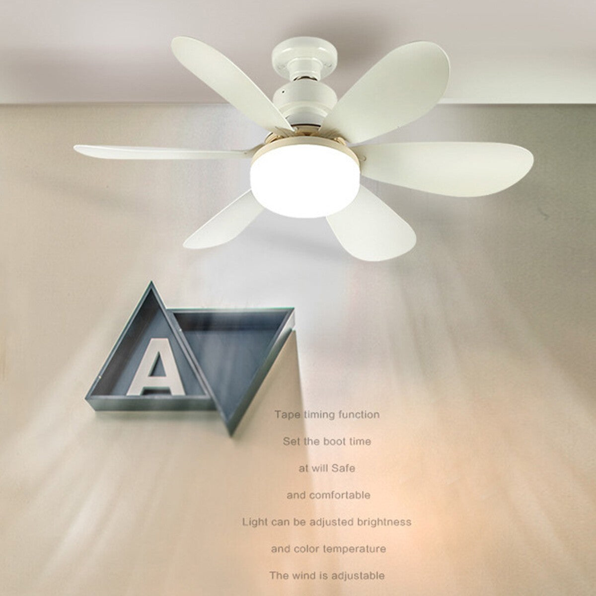 52cm Socket Ceiling Fans with Lights and Remote E27 Socket for Bedroom UK
