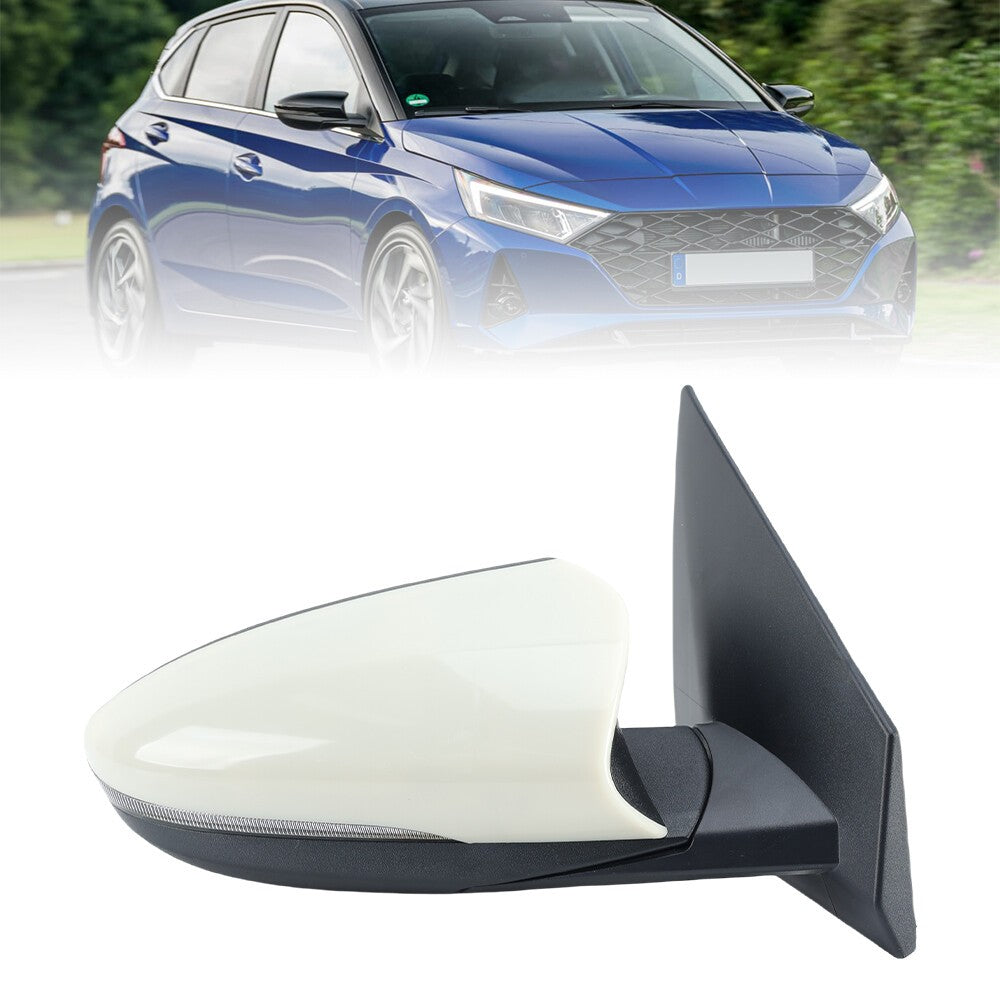 Right Door Wing Mirror For Hyundai i20 MK3 2020-2024 Primed White Power Driver