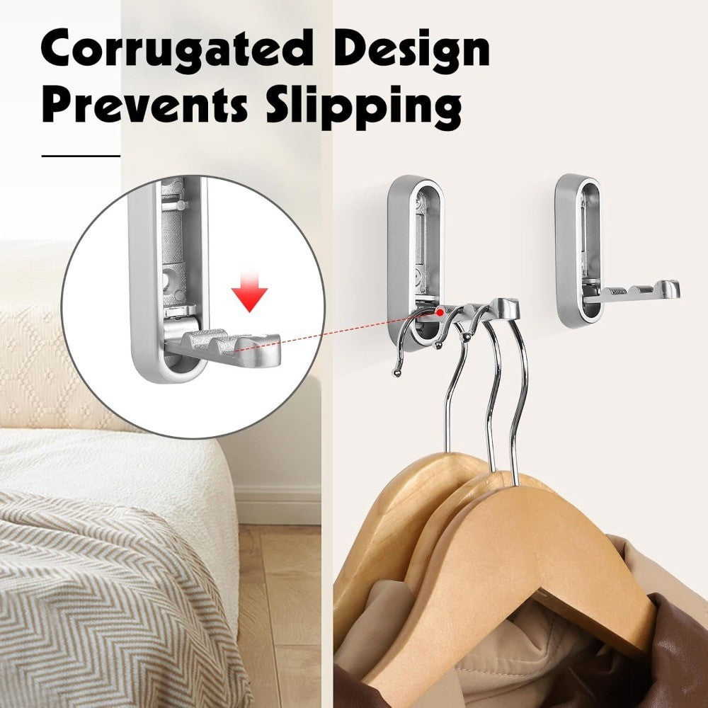 2X Folding Wall Hooks Wall Mount Clothes Hanger Hooks Coat Hooks Bathroom Towel