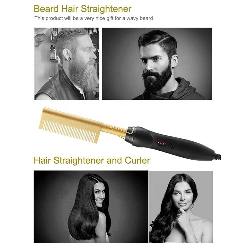 Hair Hot Comb Straightener Professional Press Comb Electric Hot Comb Portable