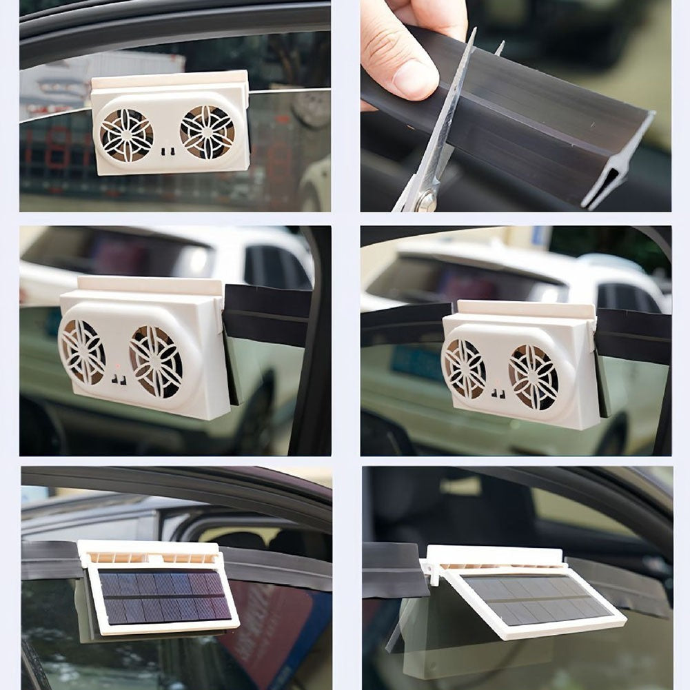 Solar Window Fan for Cars with USB Power for Continuous Air Circulation
