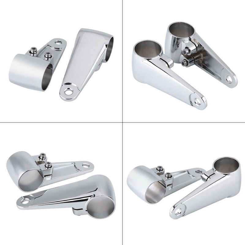 Chrome Motorcycle Headlight Side Mounting Front Fork Bracket For 35mm-41mm Fork