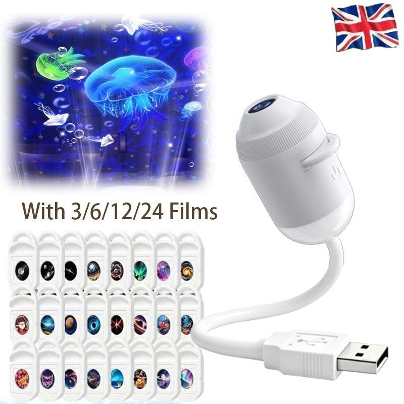 HD Smart Dynamic 5D Holographic Night Light Projector, Plug and Play Projector*/