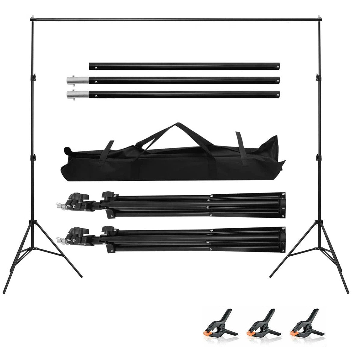2x2M Photography Photo Studio Background Support Stand Kit Screen Backdrop Set