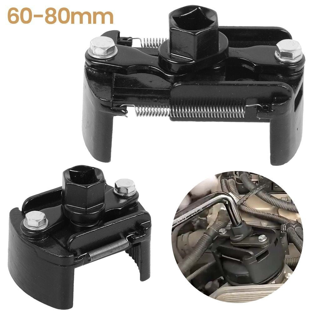 Universal Adjustable Oil Filter Wrench Set for 60mm-80mm Removal Tool Cap 1/2"