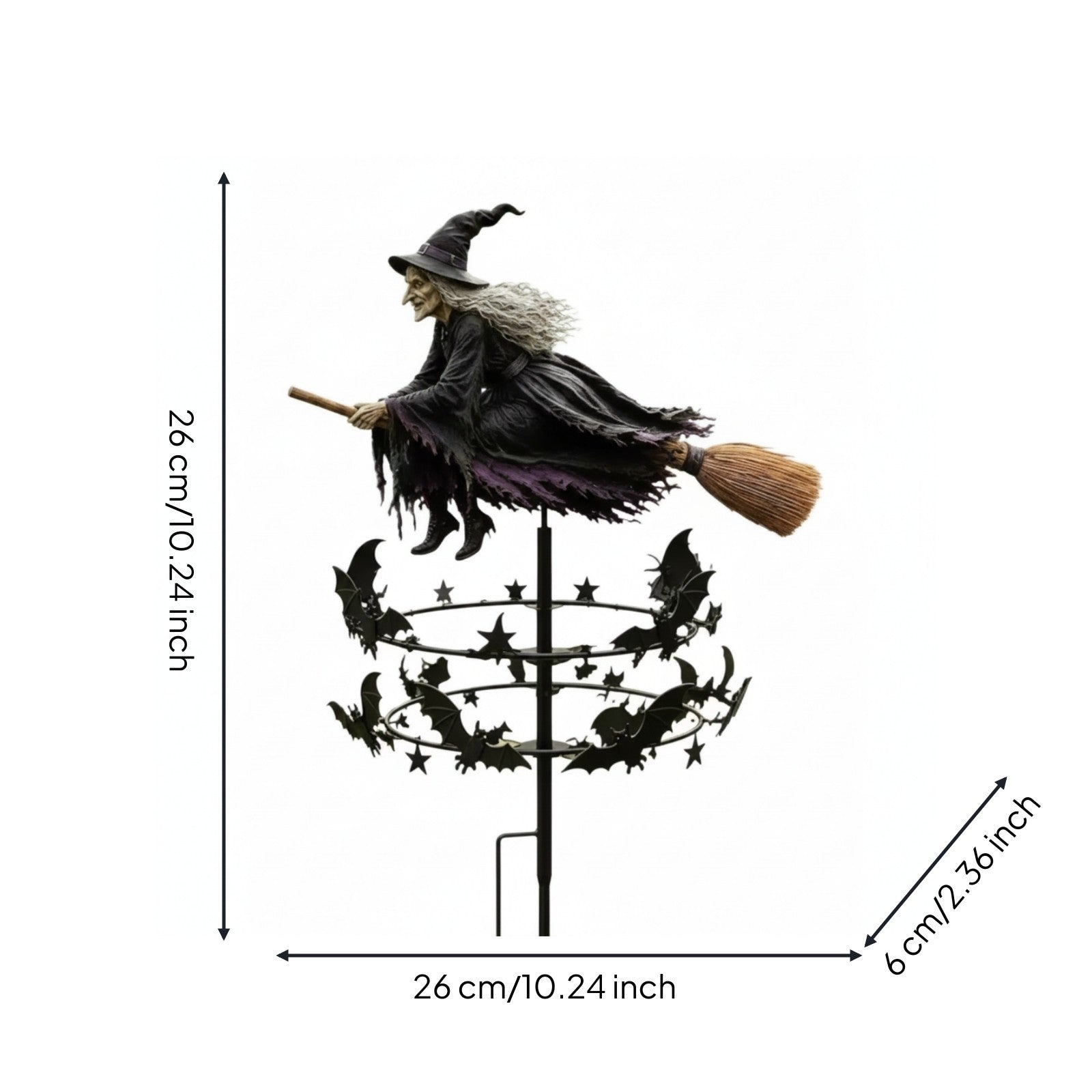 Witch Wind Stunning Lawn Ornament Outdoor for Flower Bed