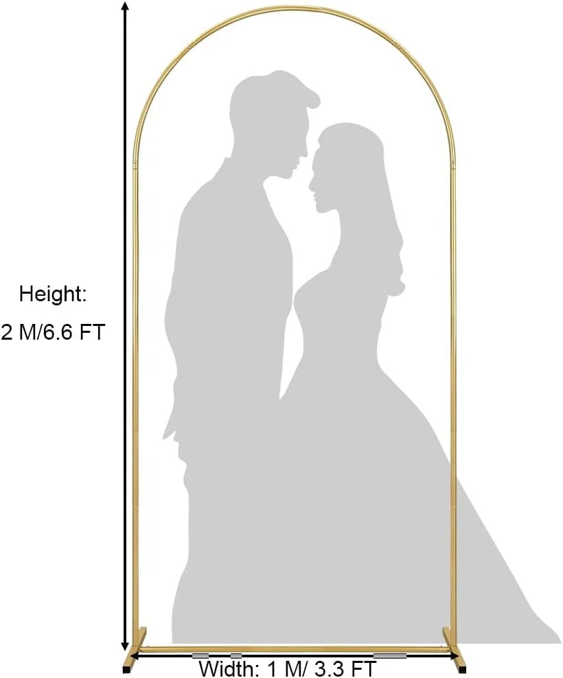 6.6FT Wedding Arch Door Backdrop Stand Flower Display Frame Backdrop Metal Rack