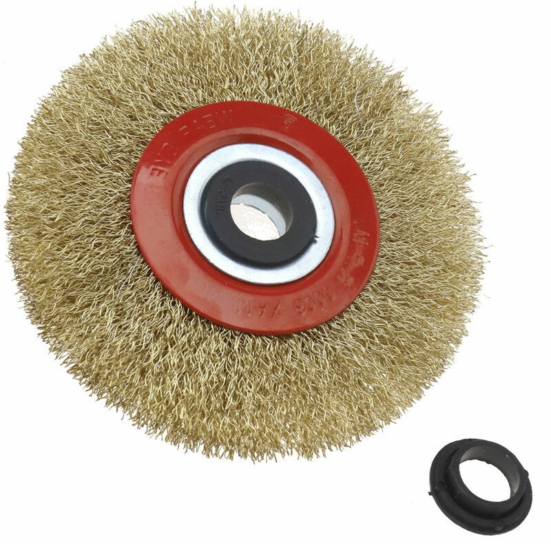 6" Wire Wheel Grinder Bench Grinding Grinder Wire Brush Fine With Reducers