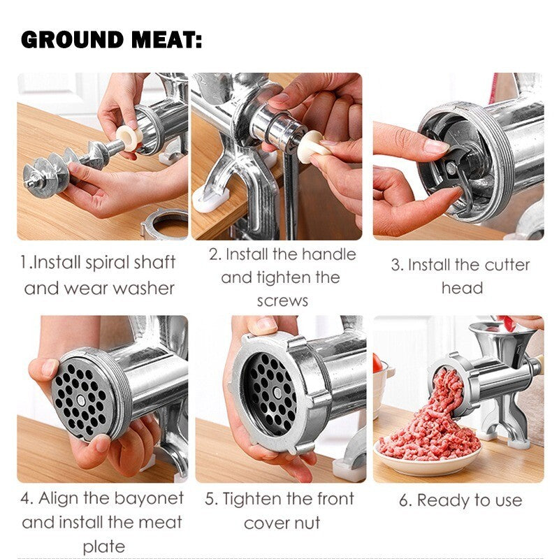 Heavy Duty Manual Sausage Maker Meat Mincer & Grinder Hand Operated Kitchen Tool