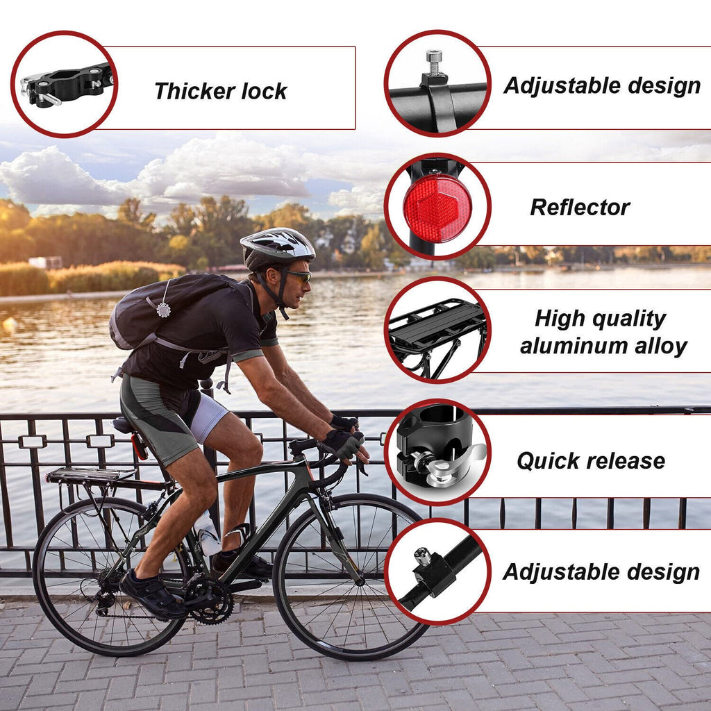 50KG Max Steel Rear Bicycle Pannier Rack Carrier Bag Luggage Cycle Mountain Bike