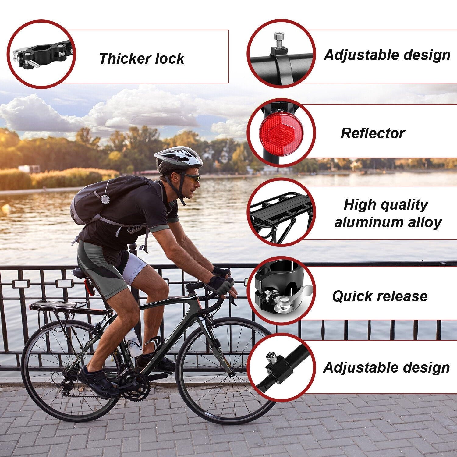 50KG Max Steel Rear Bicycle Pannier Rack Carrier Bag Luggage Cycle Mountain Bike