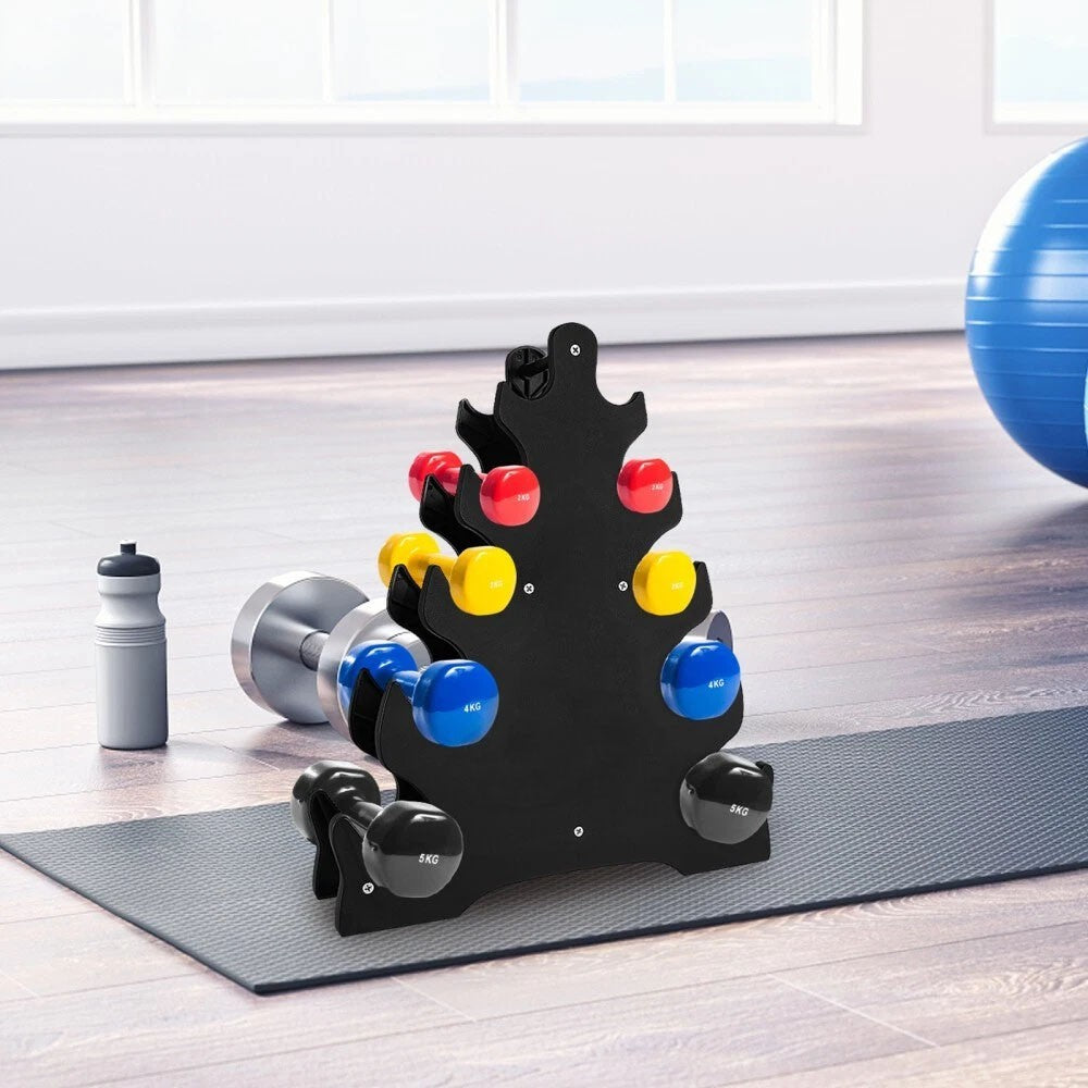 UK 5 Tier Dumbbell Rack Heavy Duty Weight Stand Home Gym Storage Shelf Black