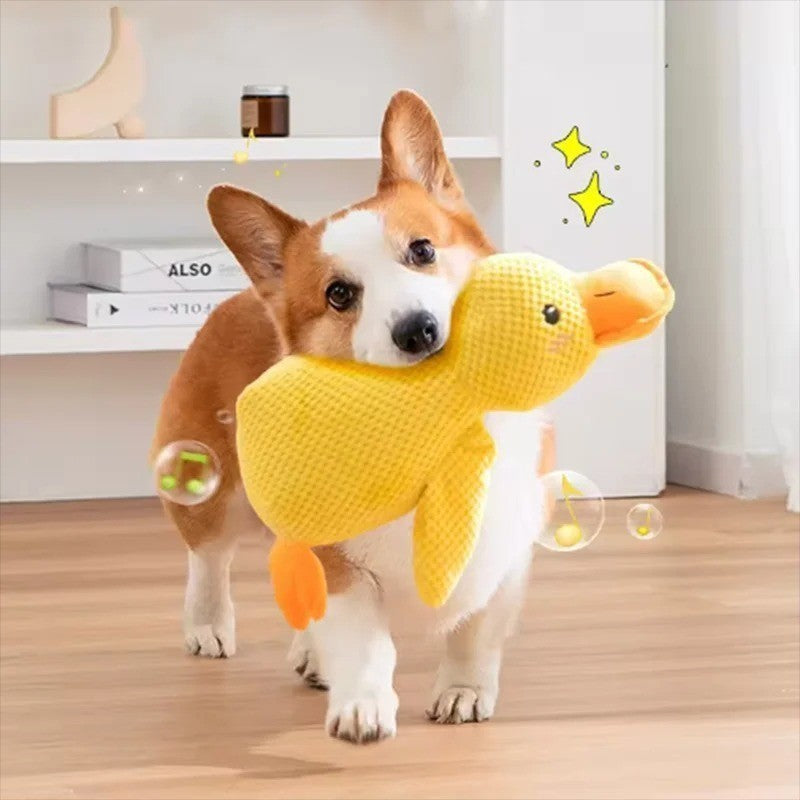 Pet Dog Chew Toys Calming Duck Indestructible Dog Engaging Squeaky Sound Toys