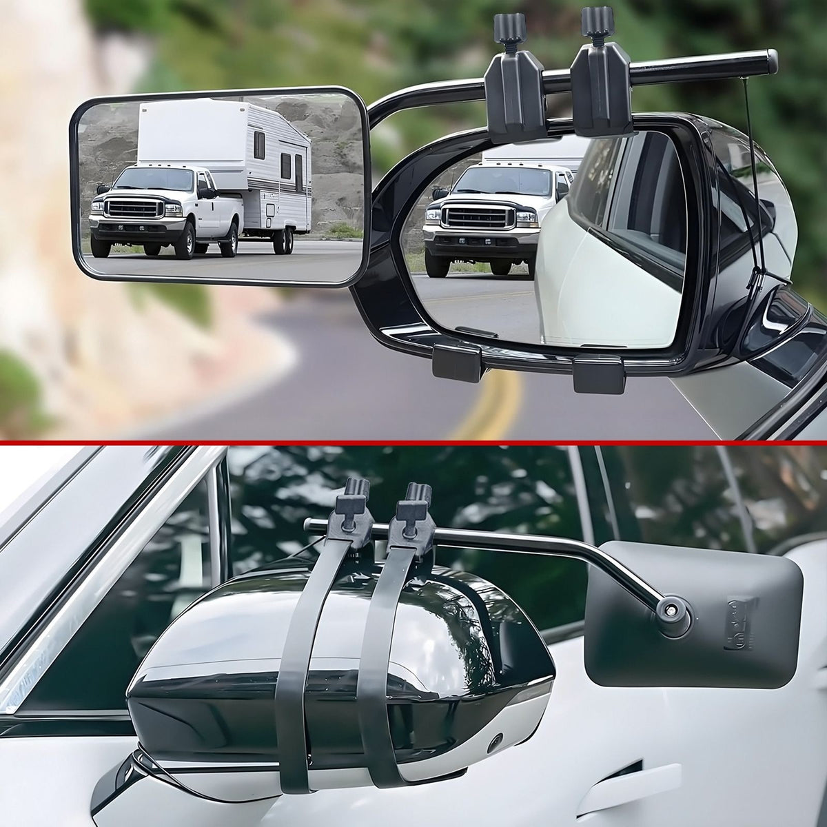 2x Flat Caravan Towing Mirrors for Cars Universal Wing Mirrors Extension Mirror
