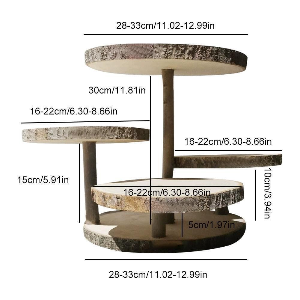 Wood Rustic Cake Stand Decor Display Holder For Wedding Party O8R V0K5