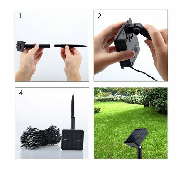 12Pcs LED Solar Powered Butterfly Fiber Optic Fairy String Outdoor Garden Lights