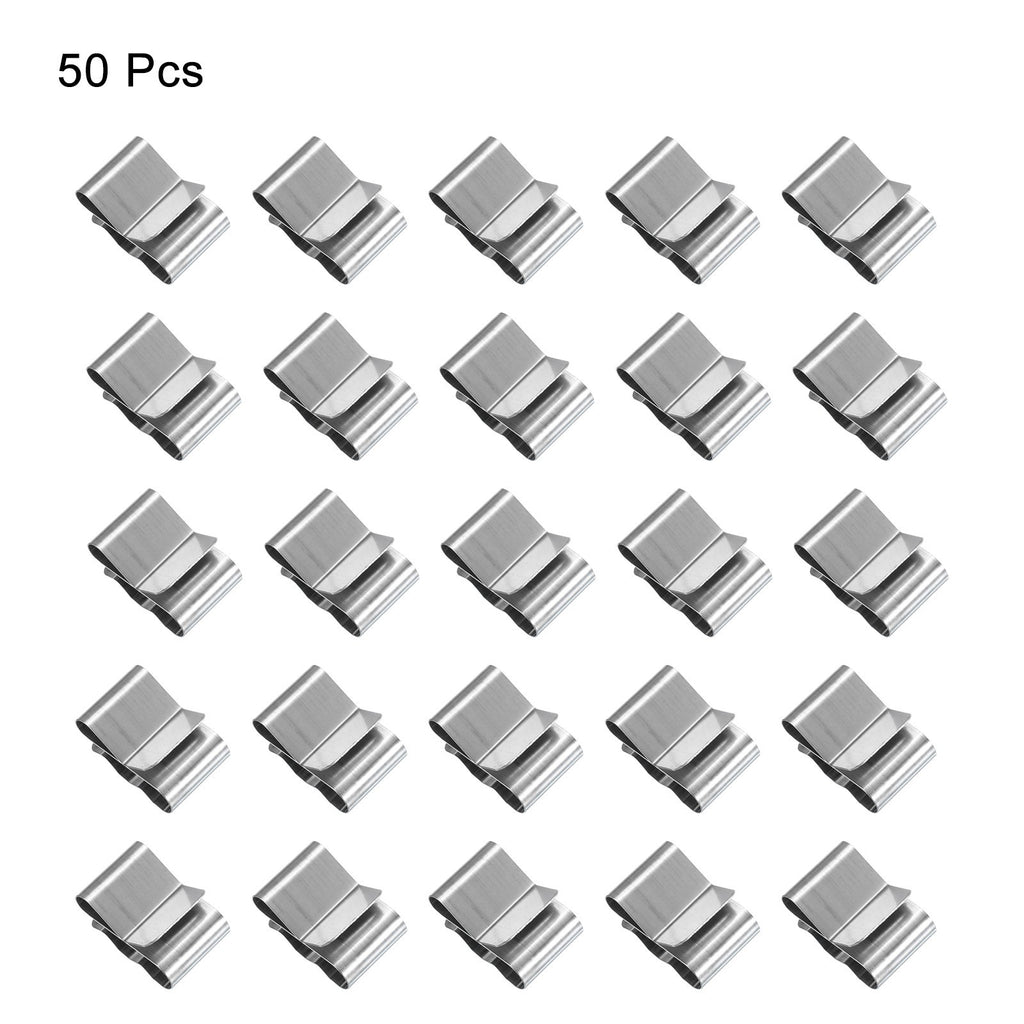 50pcs Trailer Frame Wire Clips 18.8mm Length Stainless Steel Cable Clamps