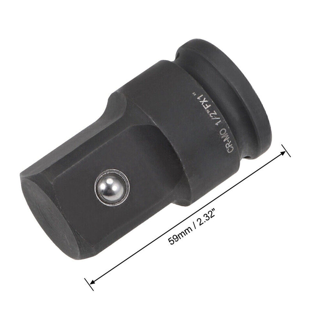 1/2 Inch Drive x 1 Inch Impact Socket Adapter Female to Male Cr-Mo