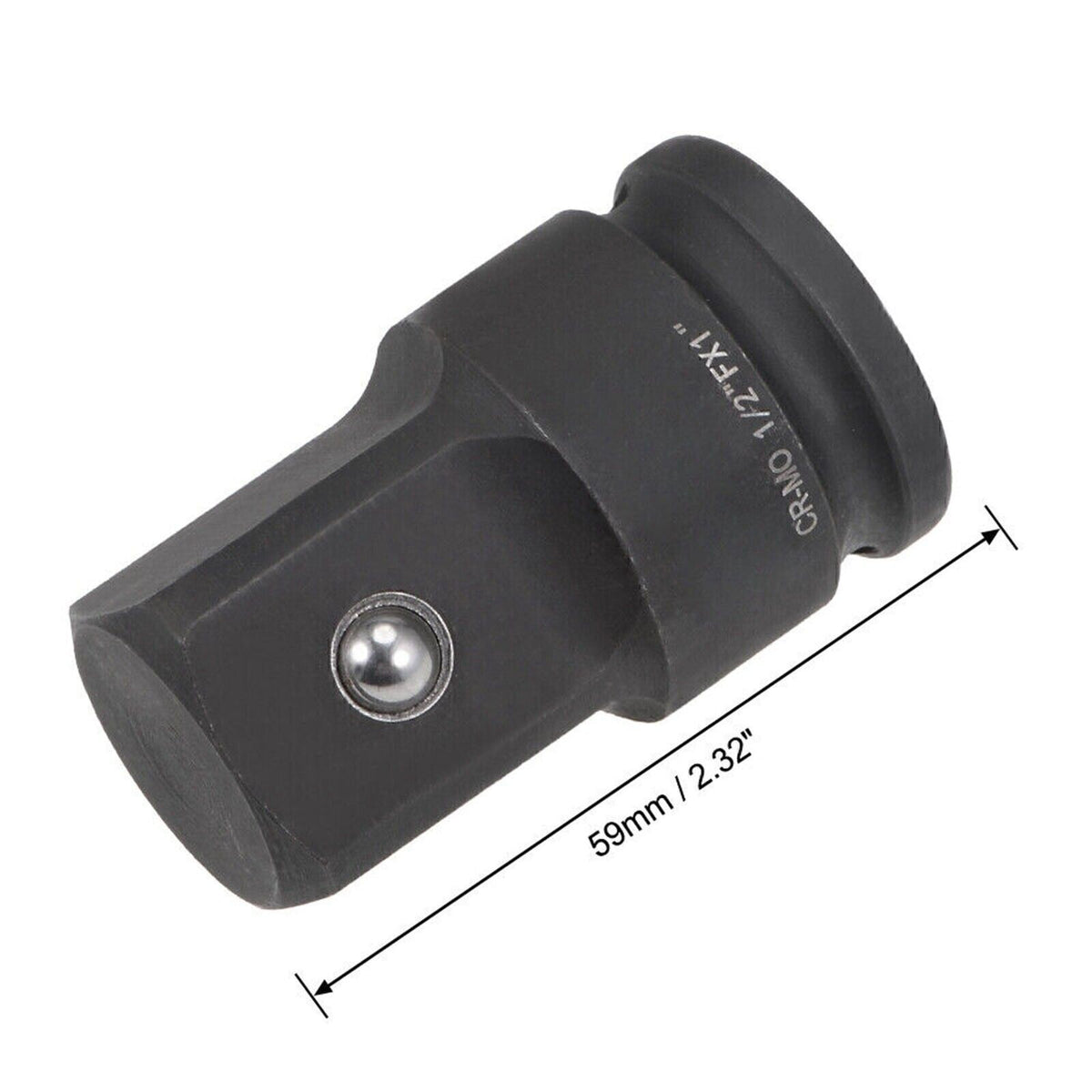 1/2 Inch Drive x 1 Inch Impact Socket Adapter Female to Male Cr-Mo