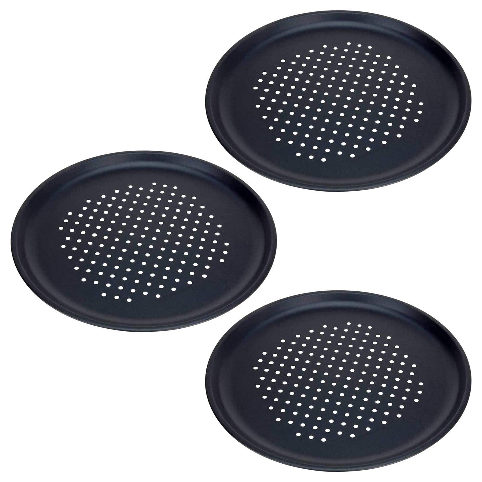 3x12.6" Large Non Stick Pizza Tray Baking Round Oven Tray Carbon Steel Pizza Pan