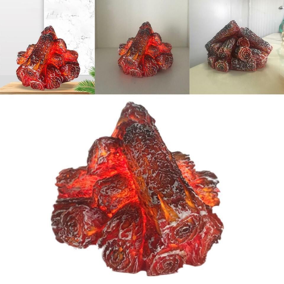 Flameless Fireplace Lamp Realistic LED Flame Effect for Festival Christmas