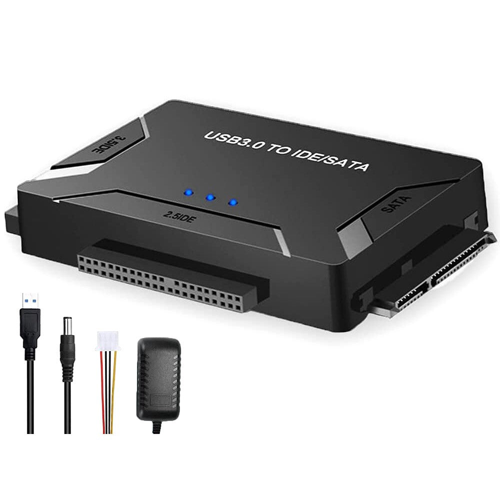 Hard Drive Reader IDE SATA to USB 3.0 Adapter External Converter Kit with Power