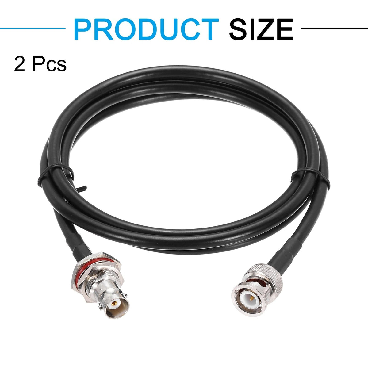 2 PCS RG58 Coaxial Cable 50cm, BNC Male to BNC Female Coax Cable 50 Ohm