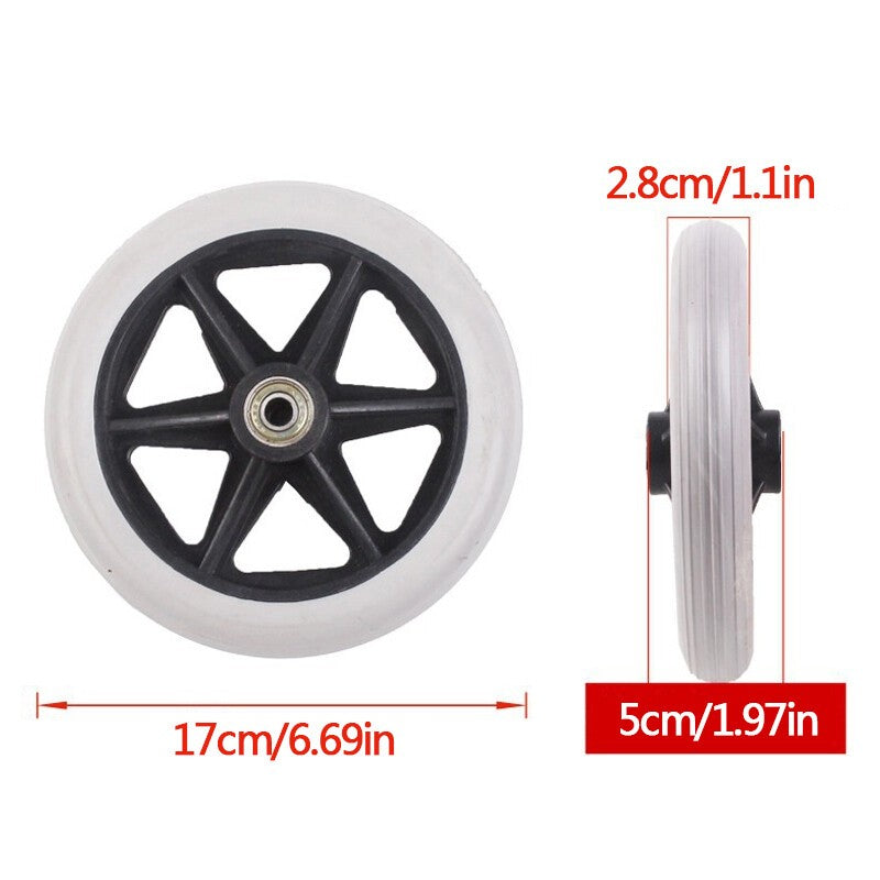 17CM Heavy Duty Wheelchair Replacement-Front Wheel Solid Tire Wheel 2PCS UK