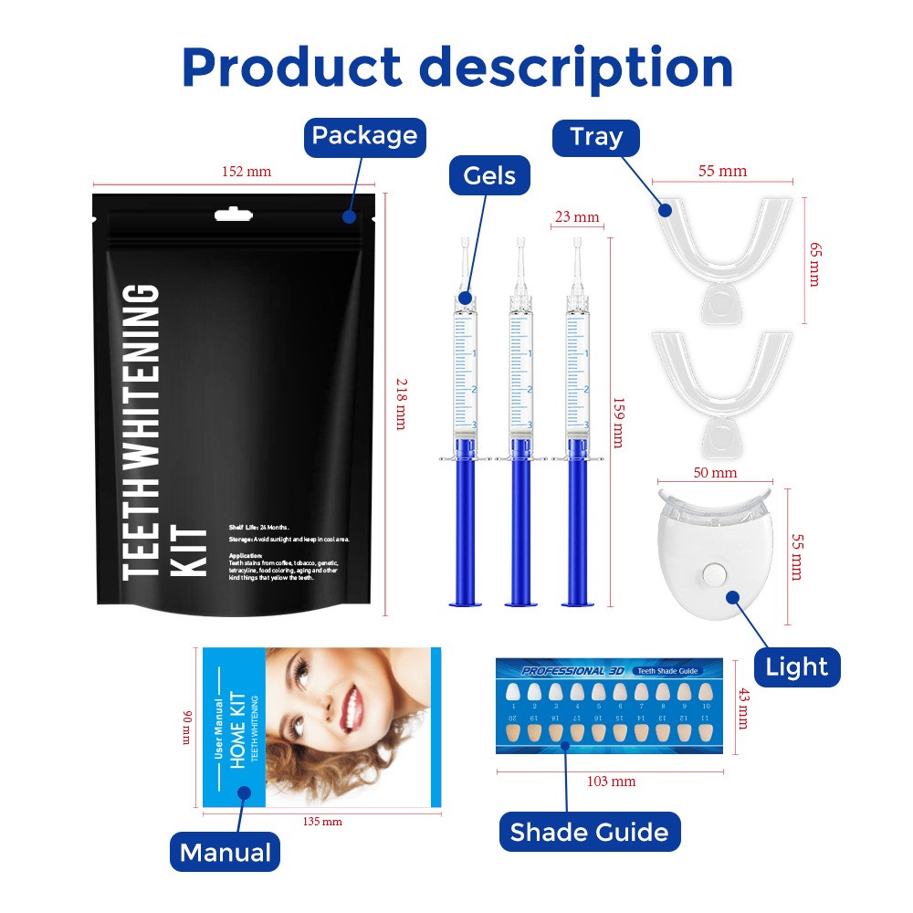LED Teeth Whitening Light Blue Light Tooth Bleaching Lamp Home Dental Kit