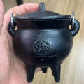Small Cast Iron Witches Pentagram Cauldron Wicca Pagan Gothic Halloween Spells