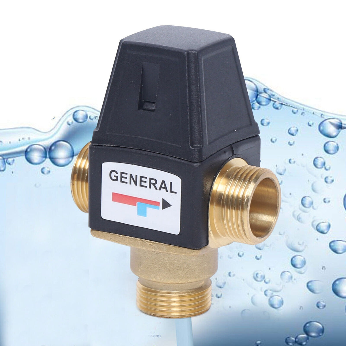 3-Way Thermostatic Mixing Valve Hot Cold Water Mixer Anti-Scald DN20 35-60℃