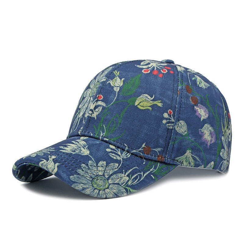 Spring And Summer Women's Floral Print Baseball Cap, A Comfortable And...