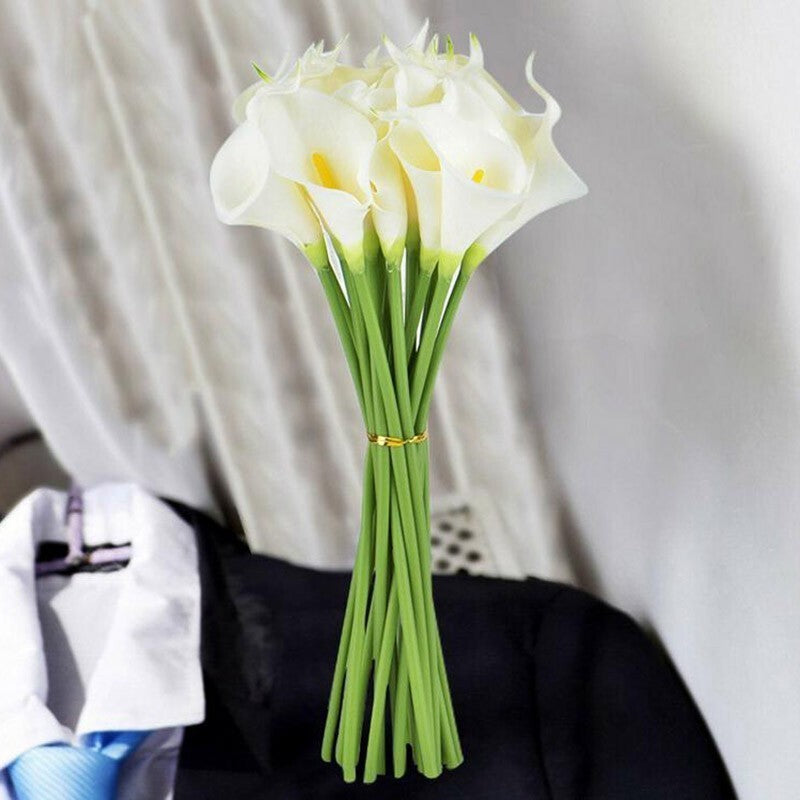 Silk Touch Lilly Artificial Calla Real Decor Lilies 10X Cala Flowers Flower Lily