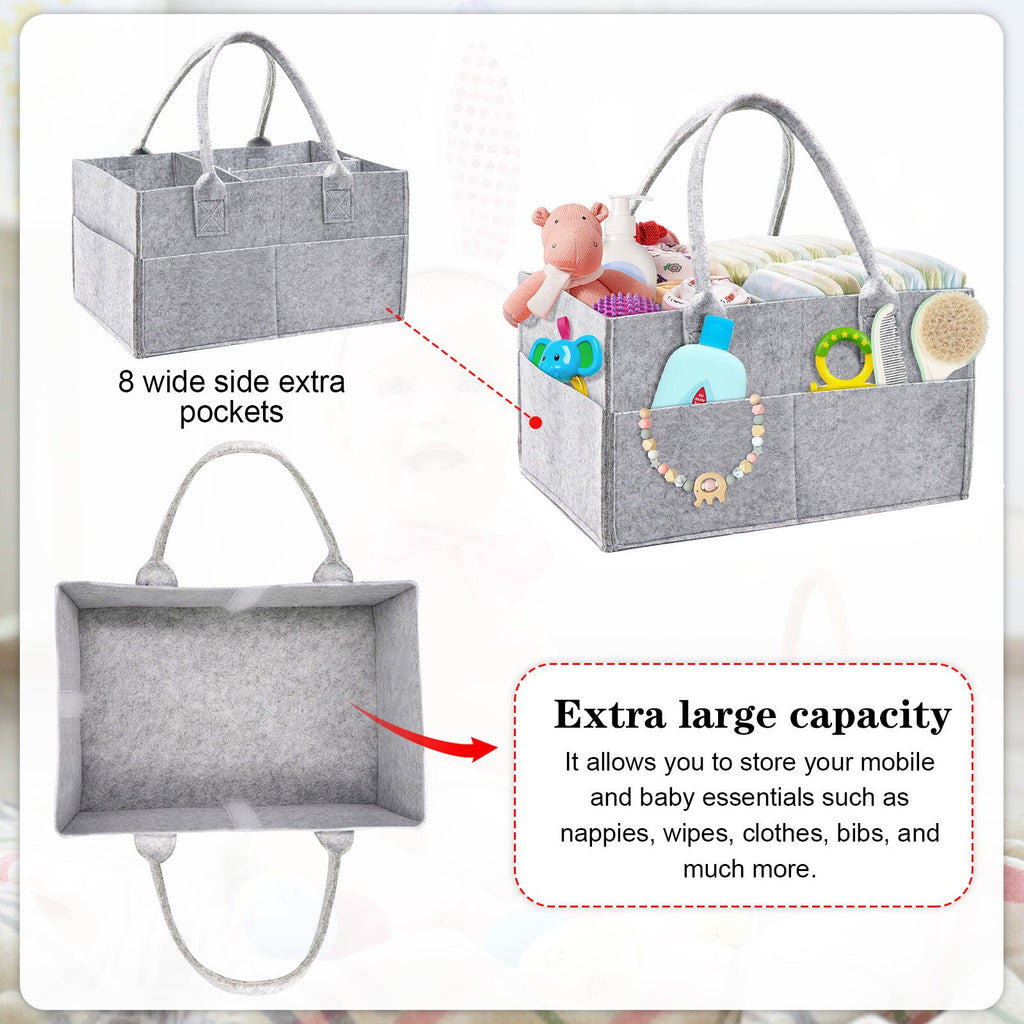Baby Diaper Organizer Storage Box Caddy Felt Changing Nappy Carrier Bag Kids UK