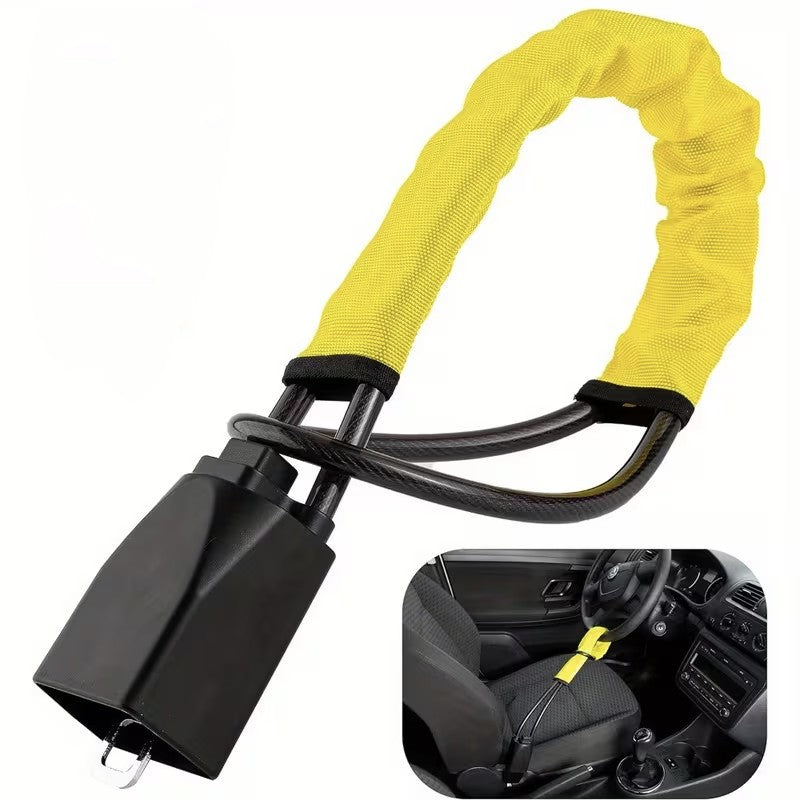 Seat Belt Lock Steering Wheel Lock Car Security Anti-Theft Device Accessory Keys