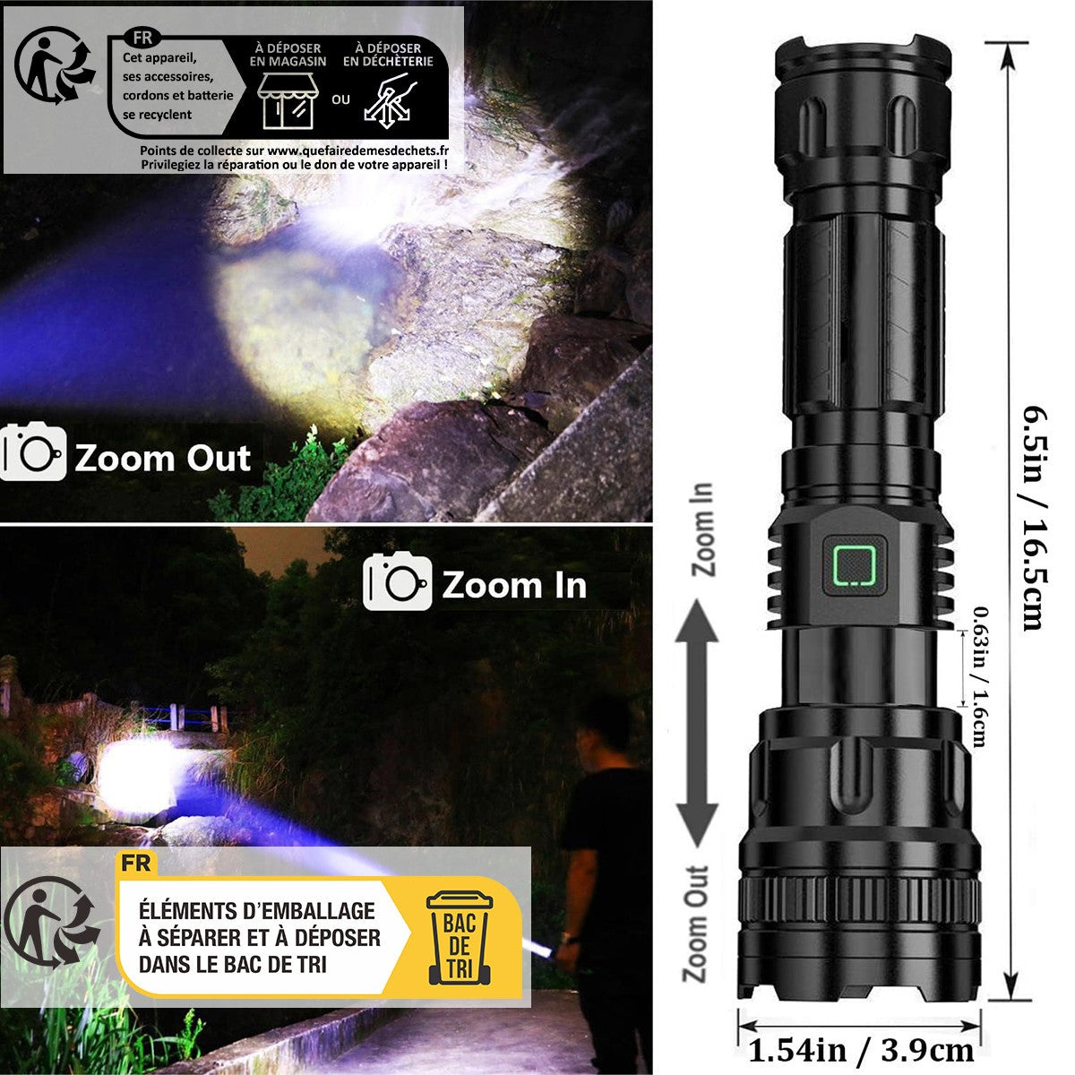 Super Bright USB Rechargeable LED Flashlight  Torch Tactical Lamp UK