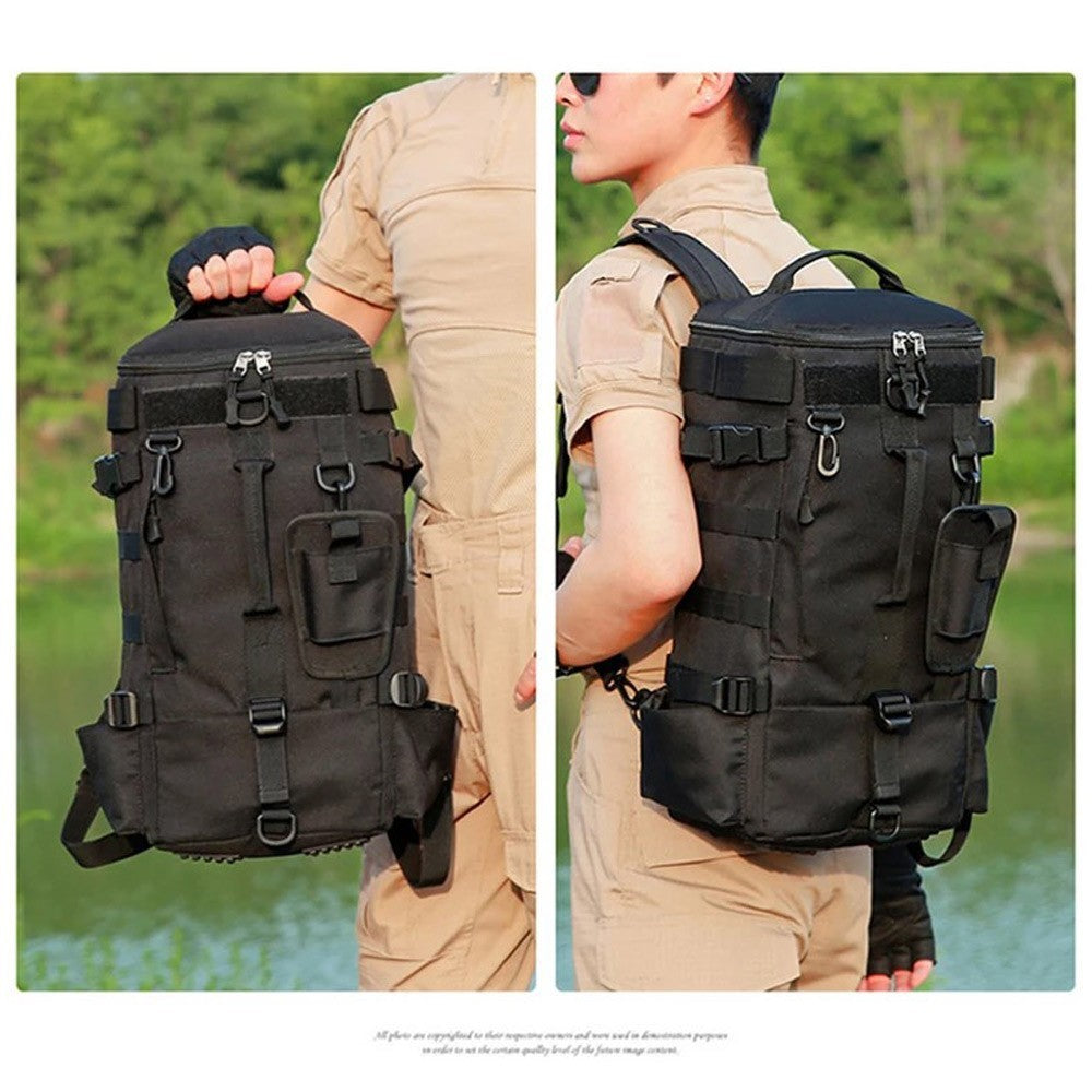 Multifunctional Fishing Backpack Lure Rod Bag Travel Camping Zipper Shoulder Bag
