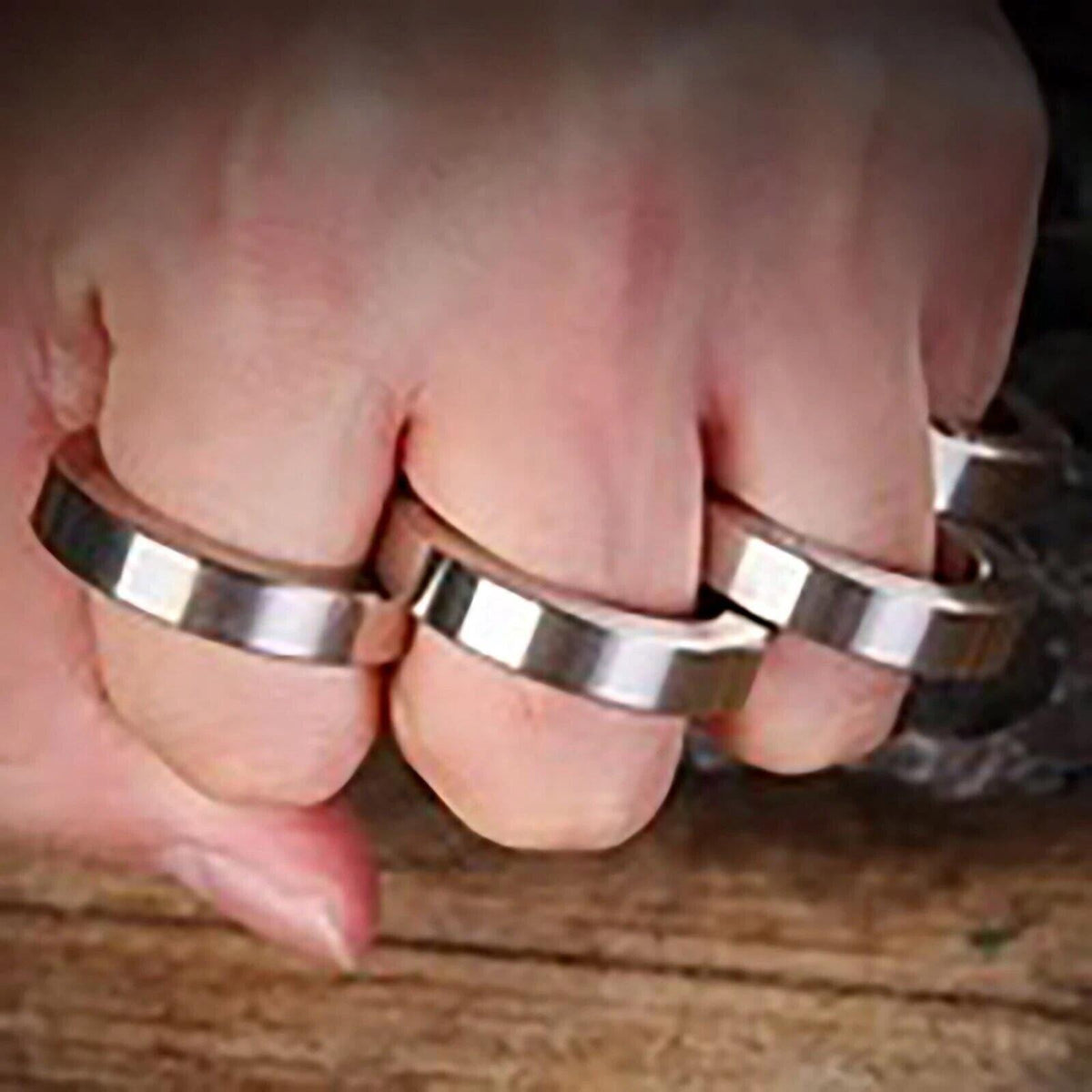 For Stainless Steel Outdoor Rotatable Folding Ring Finger Ring New UK