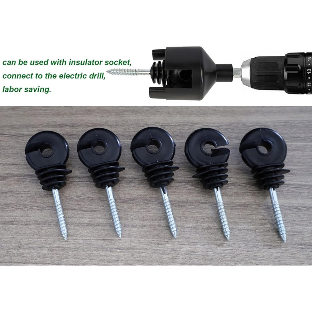 50pcs Screw In Ring Insulators, Electric Fence Free Spinner Tool UK