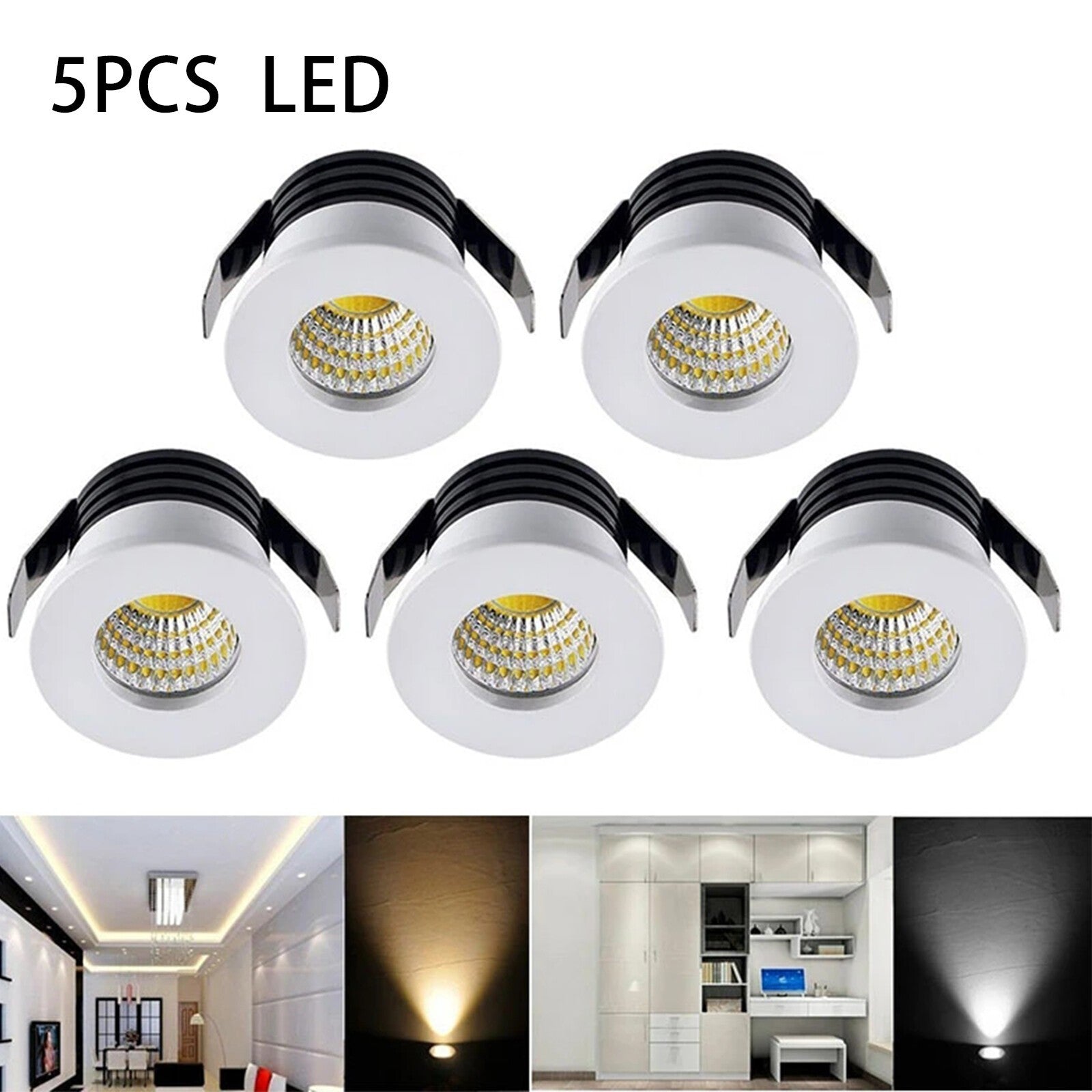 3W 5pcs LED Recessed Small Ceiling Lights Cabinet Mini Spot Downlight Minispot