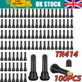 100 Pcs TR414 New Tubeless Rubber Car Tyre Wheel Valves Universal Black UK