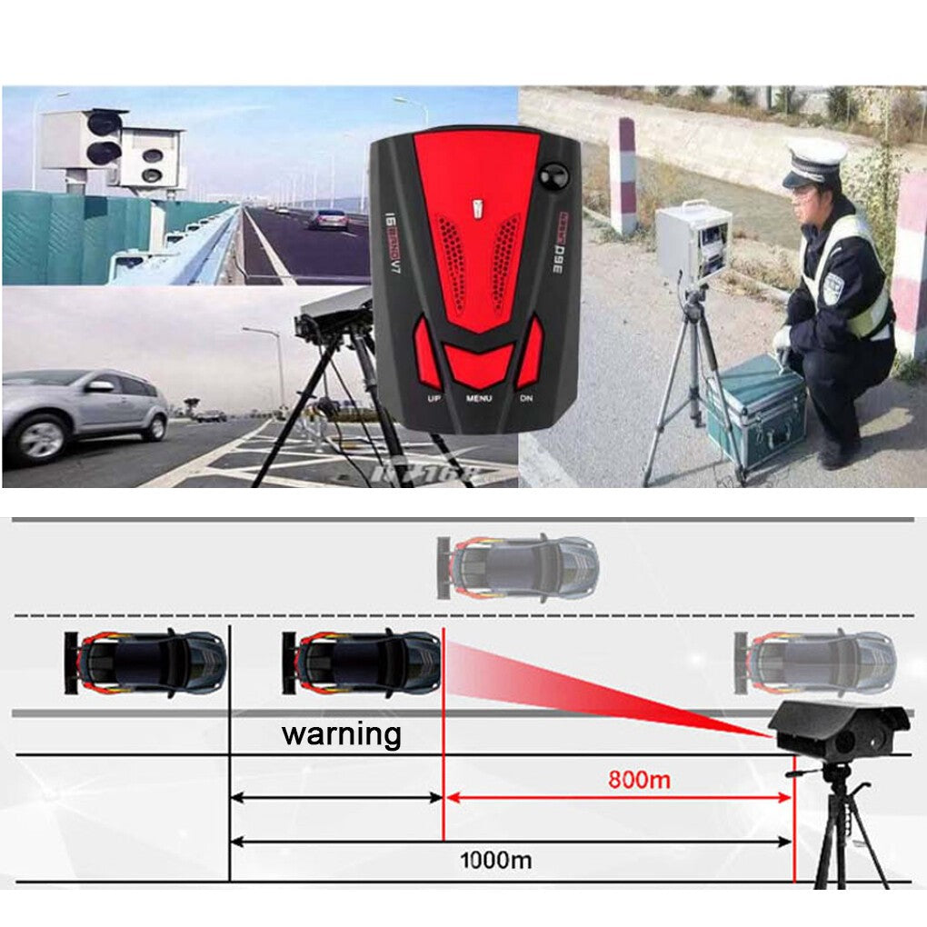 360° Car Speed V7 GPS Radar Detector Camera Voice Alert Warning Speedometer UK