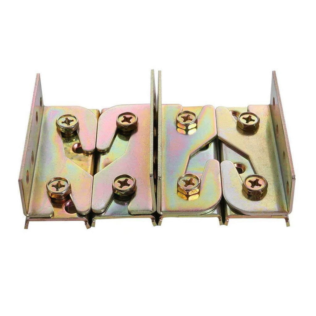 Bed Rail Bracket 4 Sets Non-Mortise Bed Hinge Fixing Connector Heavy Duty Bed