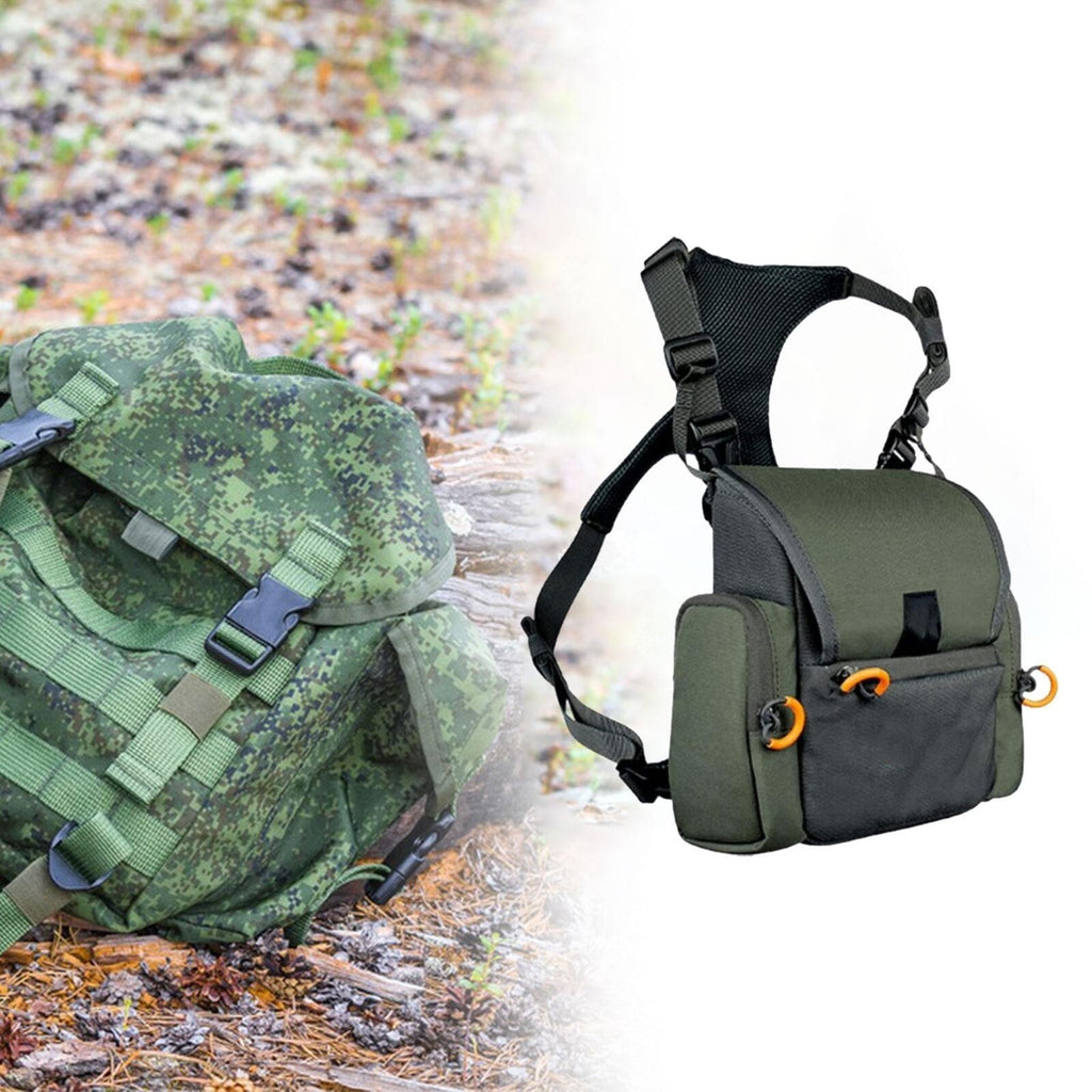 UK New Binocular Harness Chest Pack Multi Pocket Multifunction Portable Bino Bag