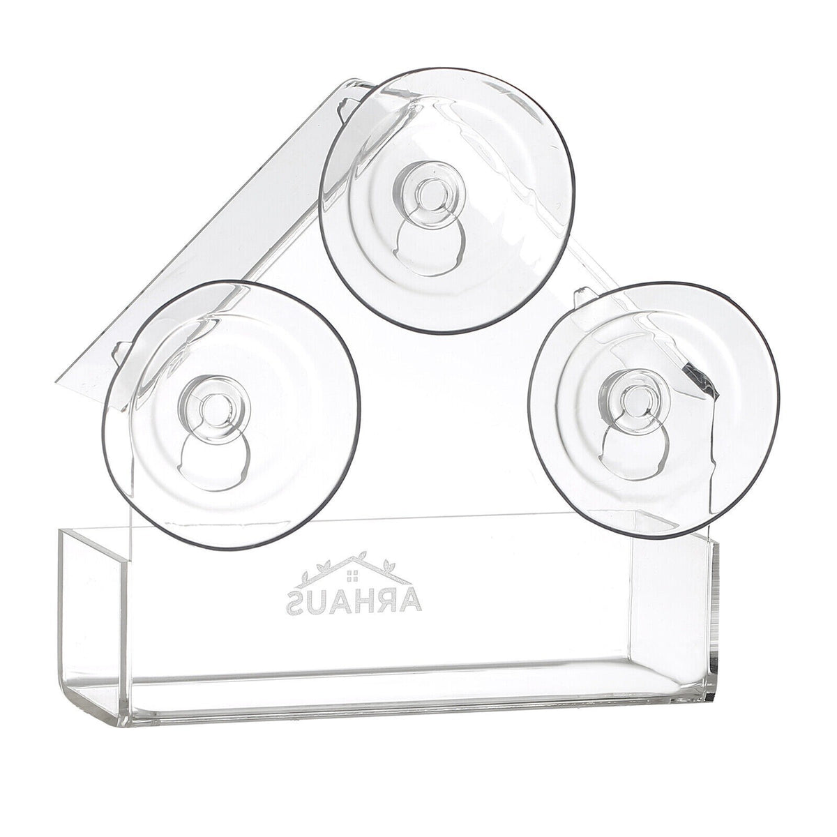 2 Glass Window Bird Feeder Stations Seed Mealworm Suction Cups Clear Perspex