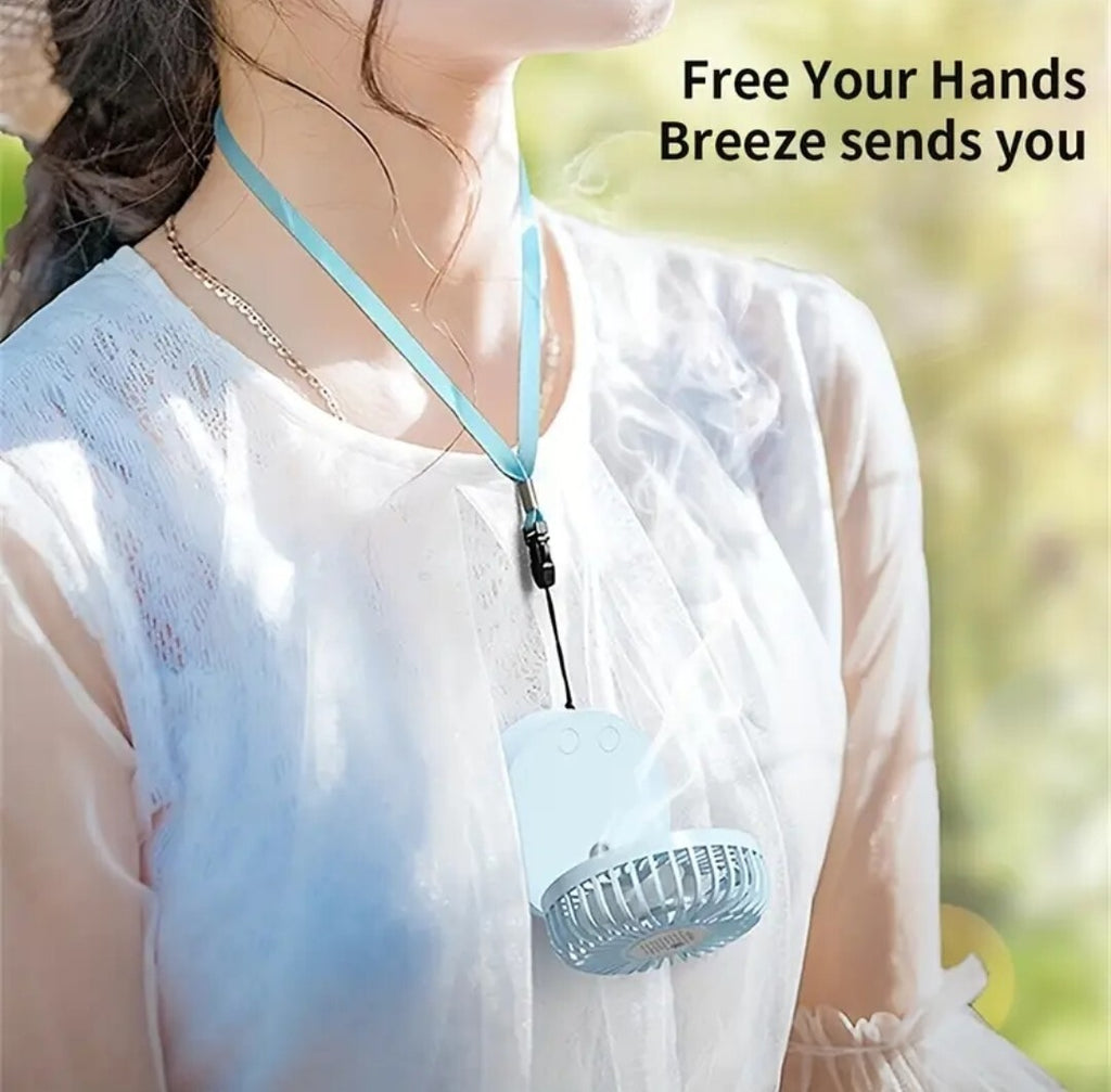 Portable Handheld Fan with Mist Spray Rechargeable Mini Cooling USB Fan