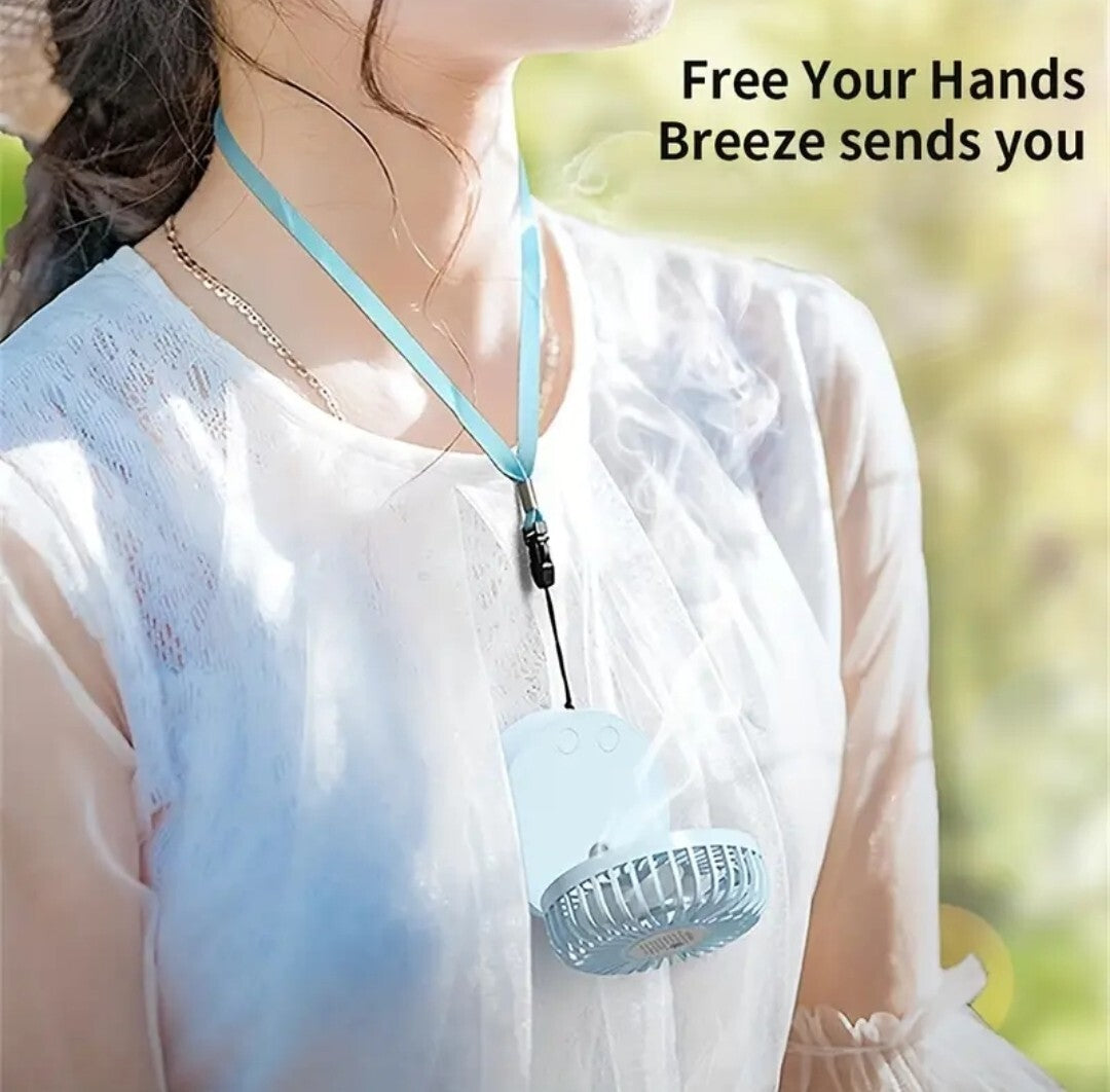 Portable Handheld Fan with Mist Spray Rechargeable Mini Cooling USB Fan