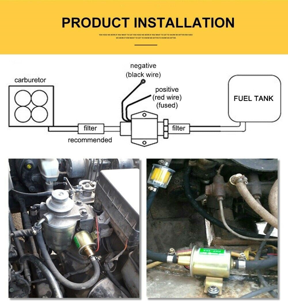 2X 12V Low Pressure Electric Fuel Pump HEP-02A Petrol Gas Diesel Car Universal