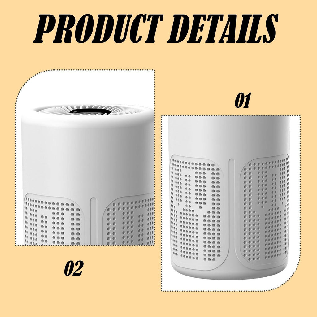 Mini Air Purifier White Plastic Smart Dust Sensor Freshener Device for Allergy